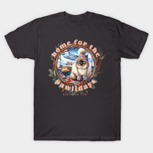 Home For The Holidays Beanie Siamese Life 1DZ T-Shirt